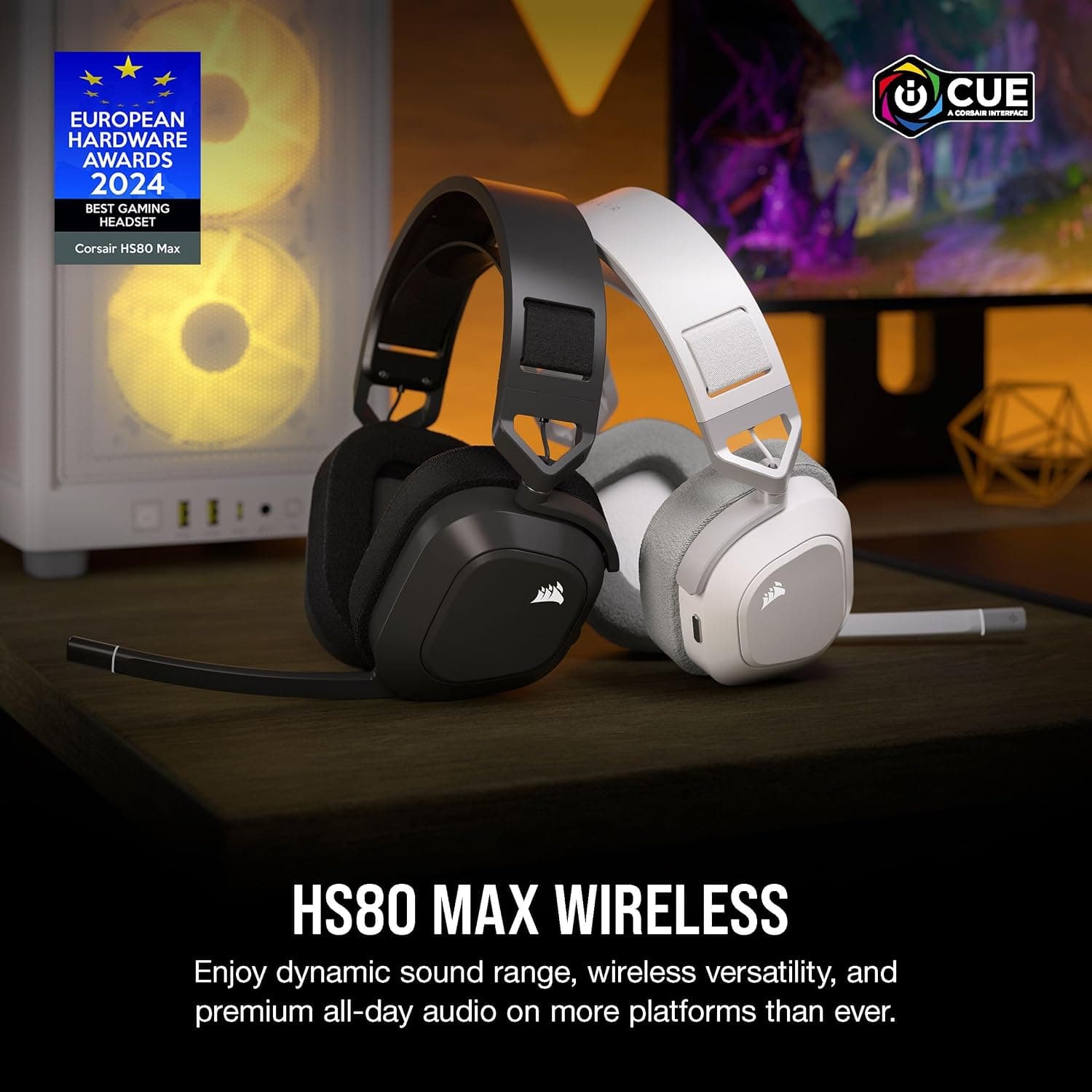 هدست گیمینگ بلوتوثی Corsair مدل HS80 MAX سفید با Dolby Atmos هدست گیمینگ بلوتوثی Corsair مدل HS80 MAX سفید با Dolby Atmos