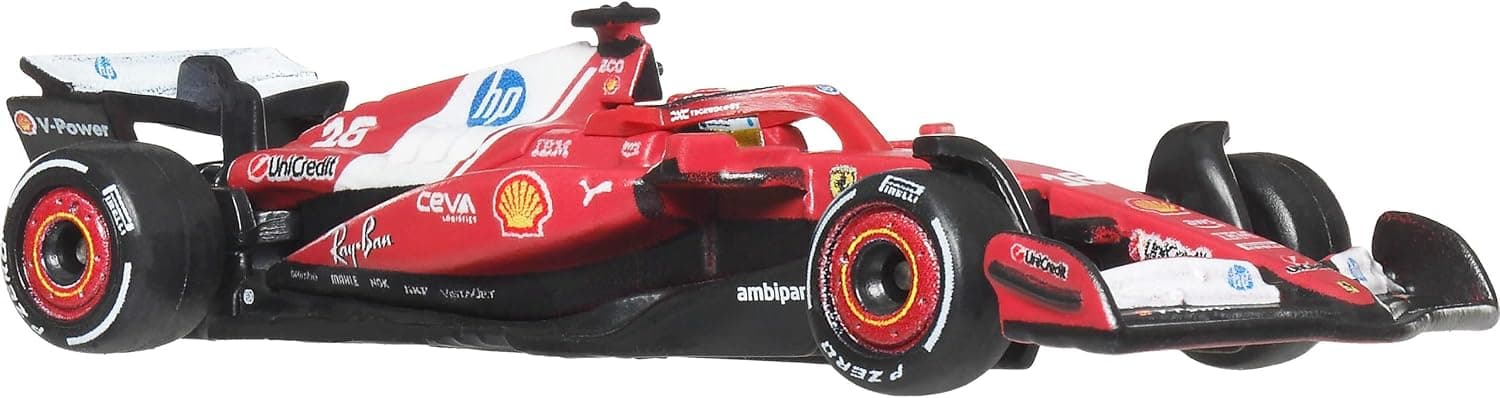 خودروهای مسابقهای اسباببازی Formula 1 Hot Wheels مدل Scuderia Ferrari HP، 2 عدد 1:64، Lewis Hamilton و Charles Leclerc خودروهای مسابقهای اسباببازی Formula 1 Hot Wheels مدل Scuderia Ferrari HP، 2 عدد 1:64، Lewis Hamilton و Charles Leclerc
