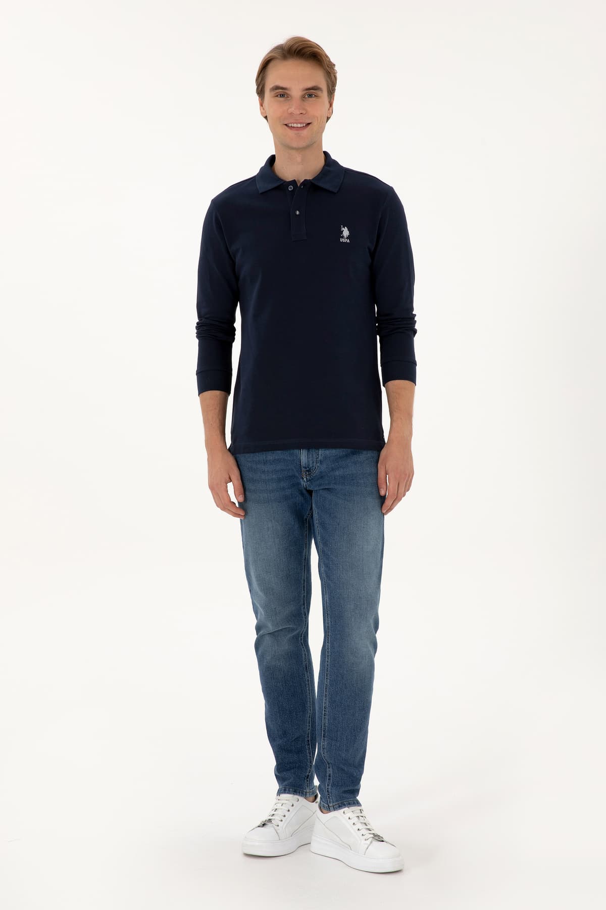 سویشرت مردانه U.S. Polo Assn. فیت معمولی یقه پولو سرمهای مدل 50307757-VR033 سویشرت مردانه U.S. Polo Assn. فیت معمولی یقه پولو سرمهای مدل 50307757-VR033