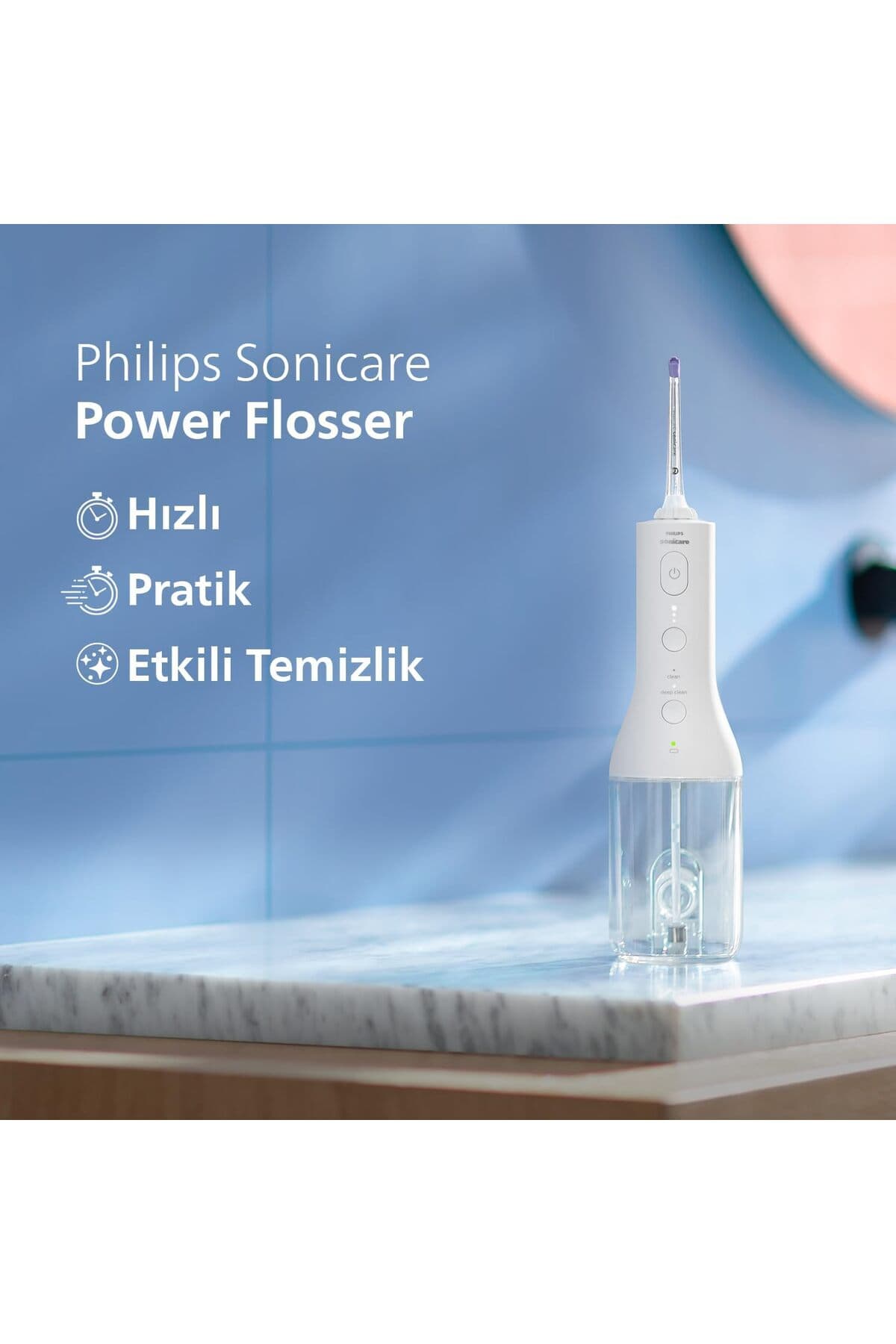 دستگاه شستوشوی دهان Philips Sonicare Power Flosser 3000 بیسیم با فناوری Quad Stream سفید مدل HX3826/31 دستگاه شستوشوی دهان Philips Sonicare Power Flosser 3000 بیسیم با فناوری Quad Stream سفید مدل HX3826/31