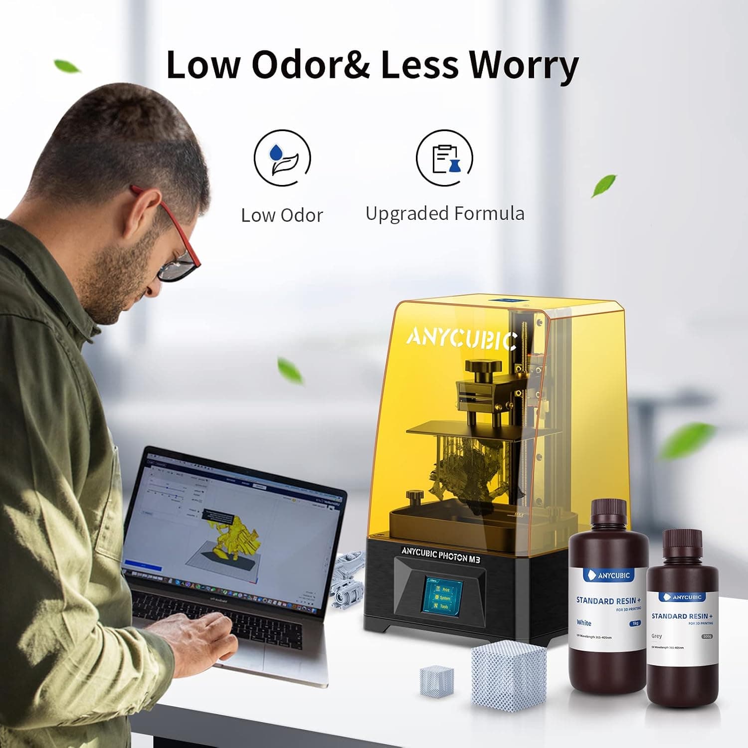 رزین استاندارد پرینتر سه بعدی ANYCUBIC 405nm کیورینگ سریع UV شفاف 1000g رزین استاندارد پرینتر سه بعدی ANYCUBIC 405nm کیورینگ سریع UV شفاف 1000g