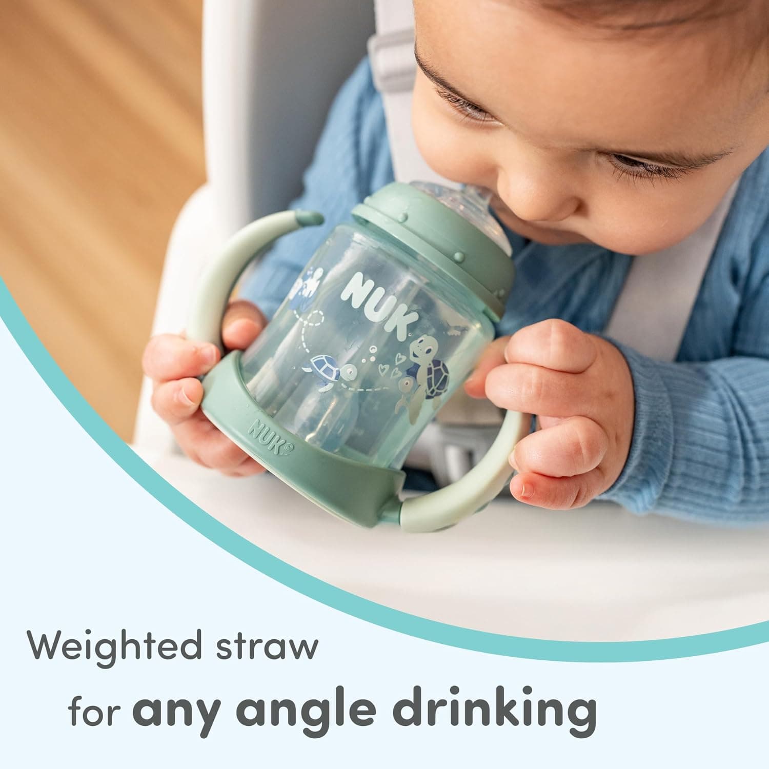لیوان آموزشی NUK با نی نرم 10 oz 8 ماه به بالا لیوان آموزشی NUK با نی نرم 10 oz 8 ماه به بالا