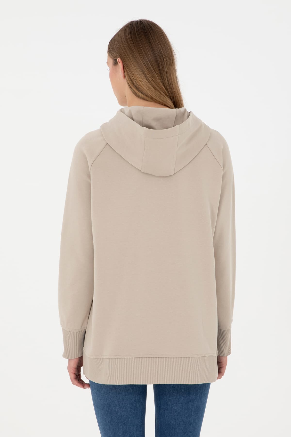 سویشرت کلاهدار زنانه U.S. Polo Assn. سنگی مدل 50296944-VR049 سویشرت کلاهدار زنانه U.S. Polo Assn. سنگی مدل 50296944-VR049