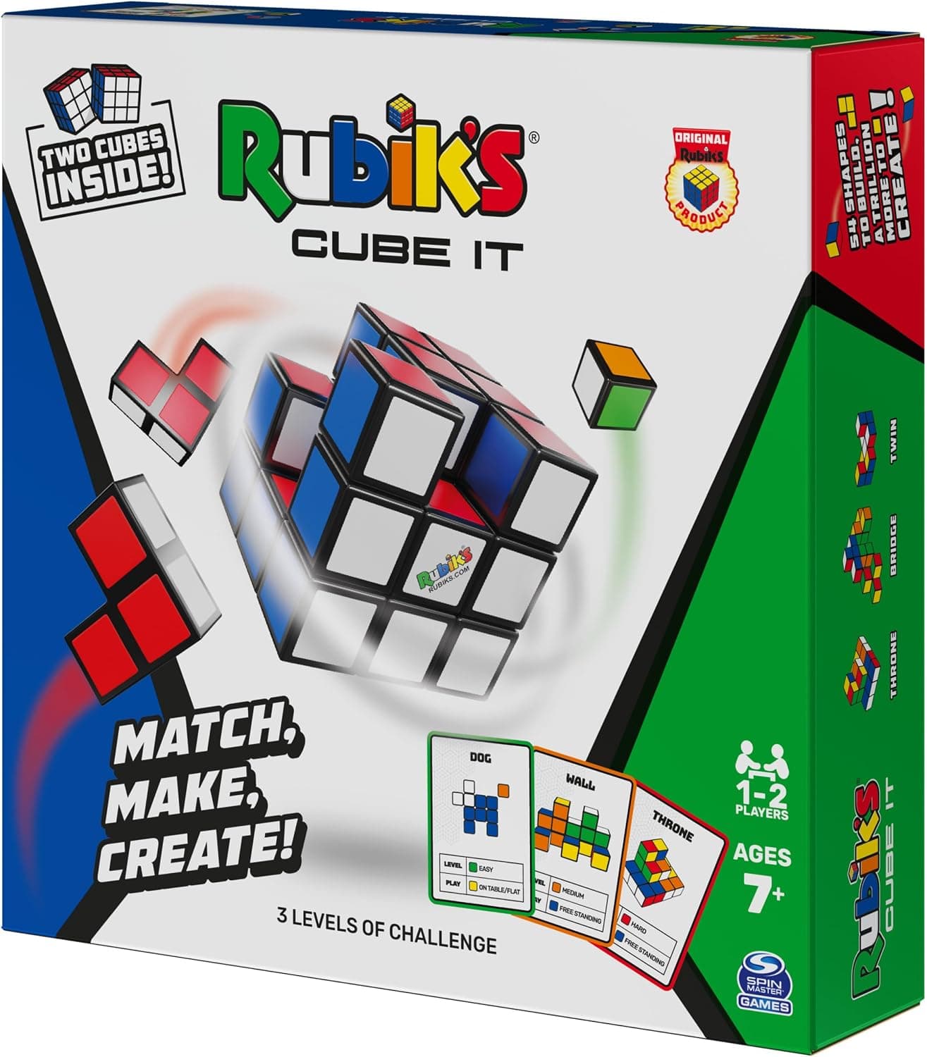 مکعب پازل سهبعدی Rubik's برای کودکان و بزرگسالان، بازی سرعتی حل مسئله مناسب 7+ مکعب پازل سهبعدی Rubik's برای کودکان و بزرگسالان، بازی سرعتی حل مسئله مناسب 7+