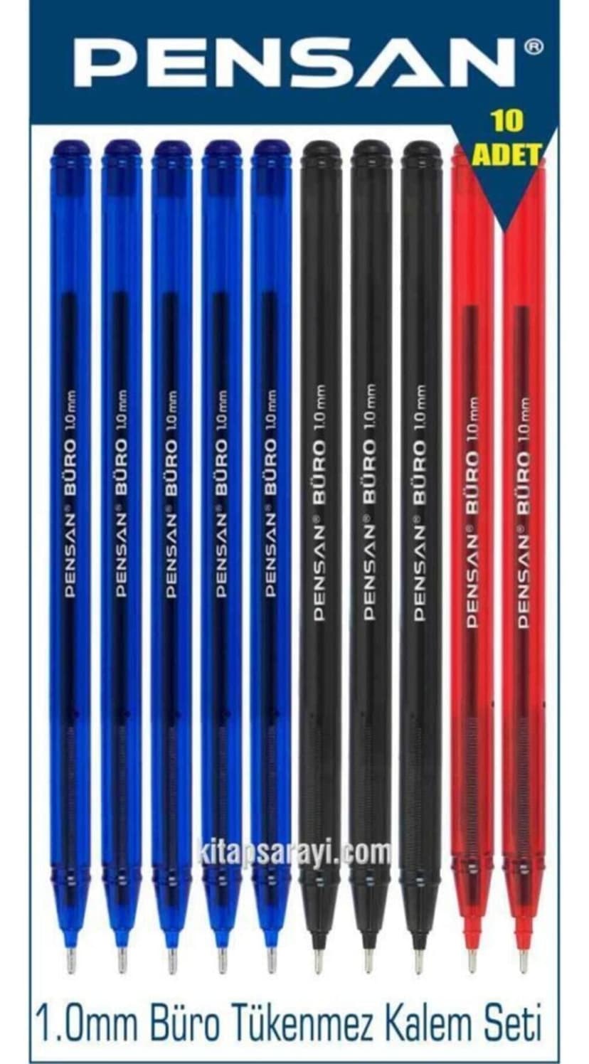 ست خودکار Pensan Büro با نوک 1.0 mm در بسته 10 عددی ست خودکار Pensan Büro با نوک 1.0 mm در بسته 10 عددی
