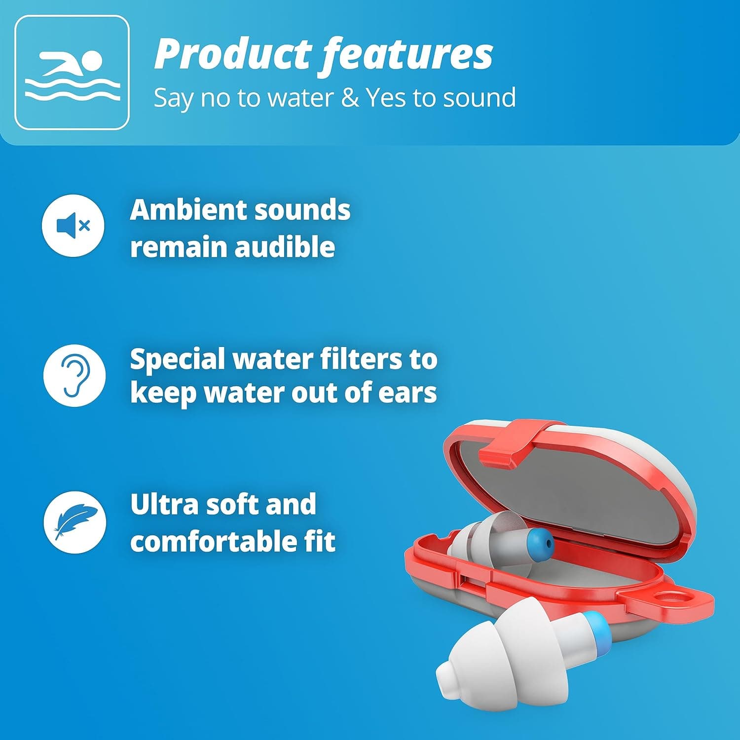 گوشگیر شنا Alpine ضدآب و قابلاستفادهمجدد مدل SwimSafe گوشگیر شنا Alpine ضدآب و قابلاستفادهمجدد مدل SwimSafe