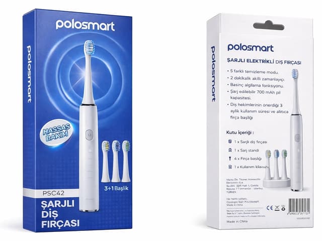 مسواک شارژی Polosmart مدل PSC42 با 3+1 سر و شارژ Type-C مسواک شارژی Polosmart مدل PSC42 با 3+1 سر و شارژ Type-C