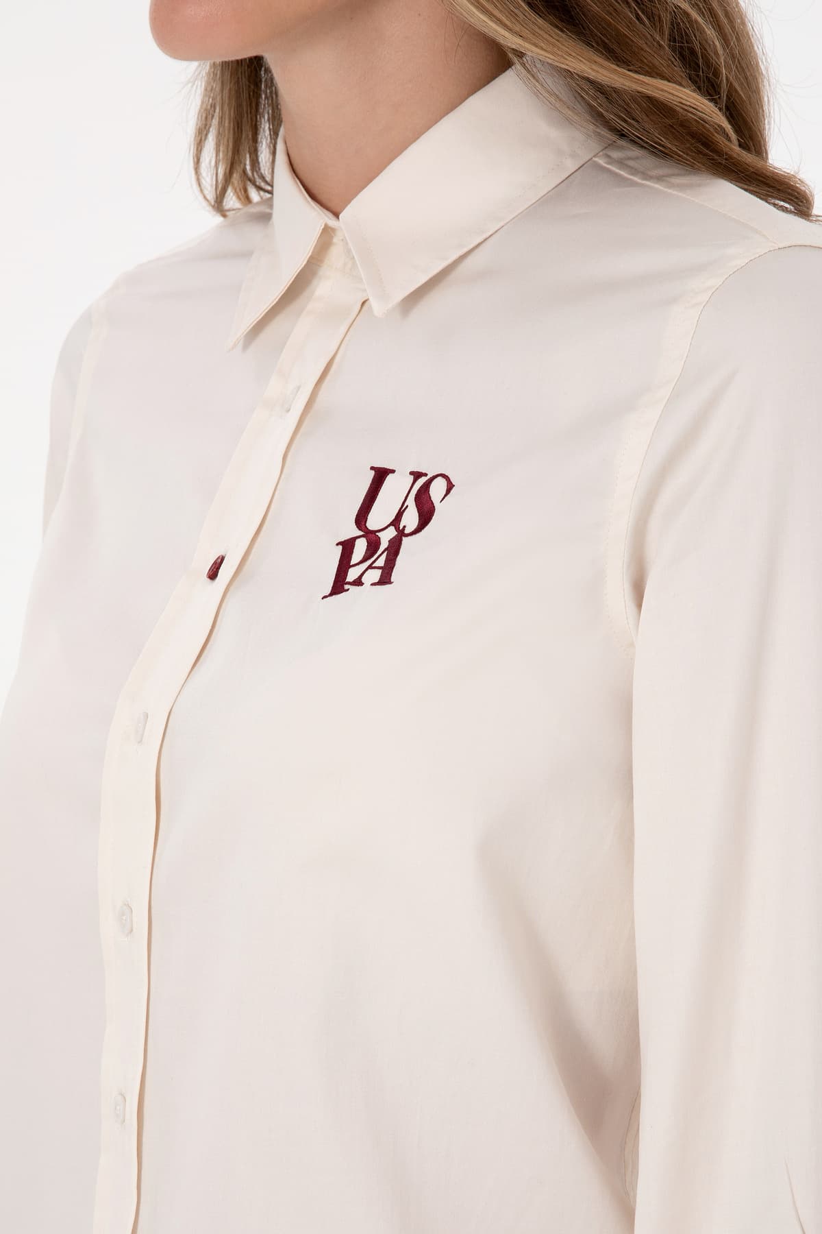 پیراهن زنانه U.S. Polo Assn. آستین بلند کرم مدل 50308653-VR256 پیراهن زنانه U.S. Polo Assn. آستین بلند کرم مدل 50308653-VR256