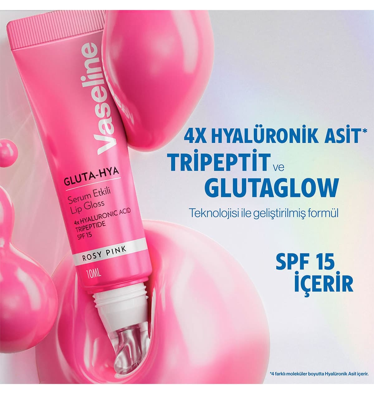 لیپ گلاس Vaseline Gluta Hya با سرم صورتی گلی 10 ml لیپ گلاس Vaseline Gluta Hya با سرم صورتی گلی 10 ml