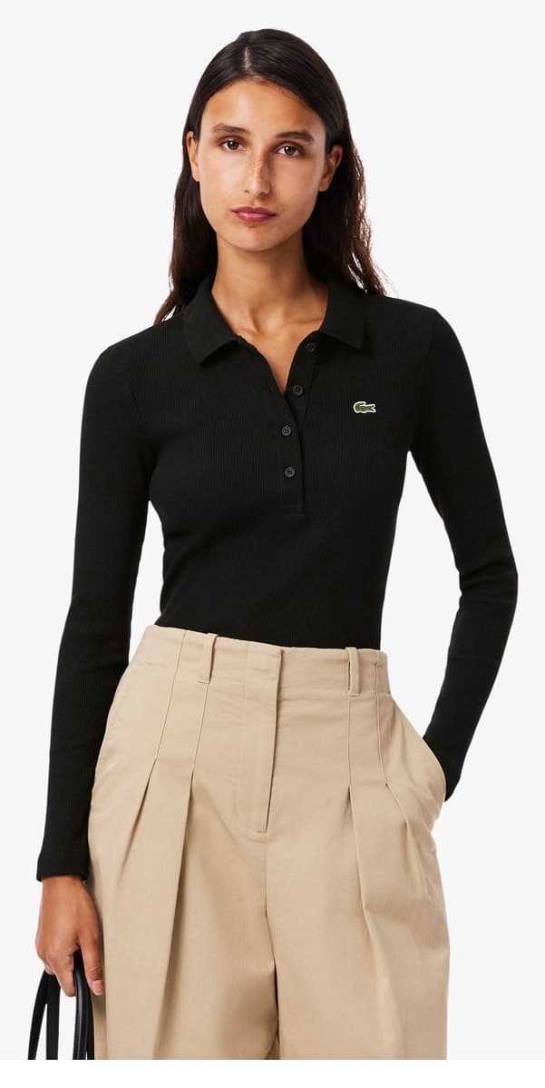 پولوشرت زنانه Lacoste فیت اسلیم آستین بلند نخ ارگانیک مشکی مدل L.12.D پولوشرت زنانه Lacoste فیت اسلیم آستین بلند نخ ارگانیک مشکی مدل L.12.D