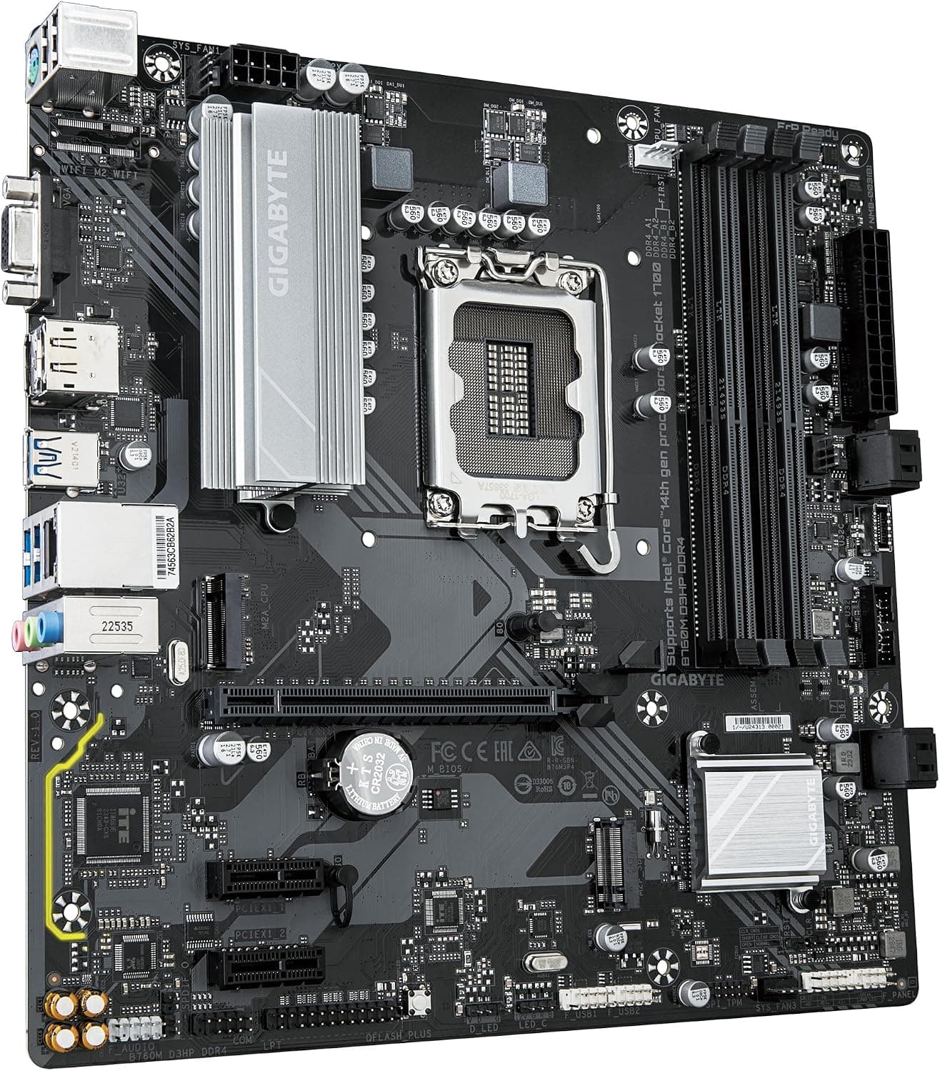 مادربرد GIGABYTE DDR4 سازگار با Intel Core نسل ۱۴ مدل B760M D3HP مادربرد GIGABYTE DDR4 سازگار با Intel Core نسل ۱۴ مدل B760M D3HP