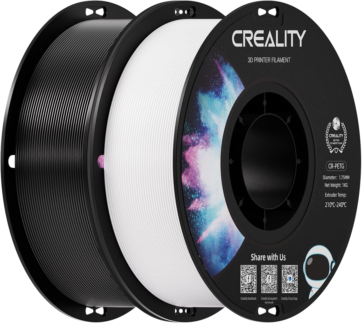 فیلامنت پرینتر سه بعدی Creality مدل CR-ABS قطر 1.75mm سیاه و سفید فیلامنت پرینتر سه بعدی Creality مدل CR-ABS قطر 1.75mm سیاه و سفید