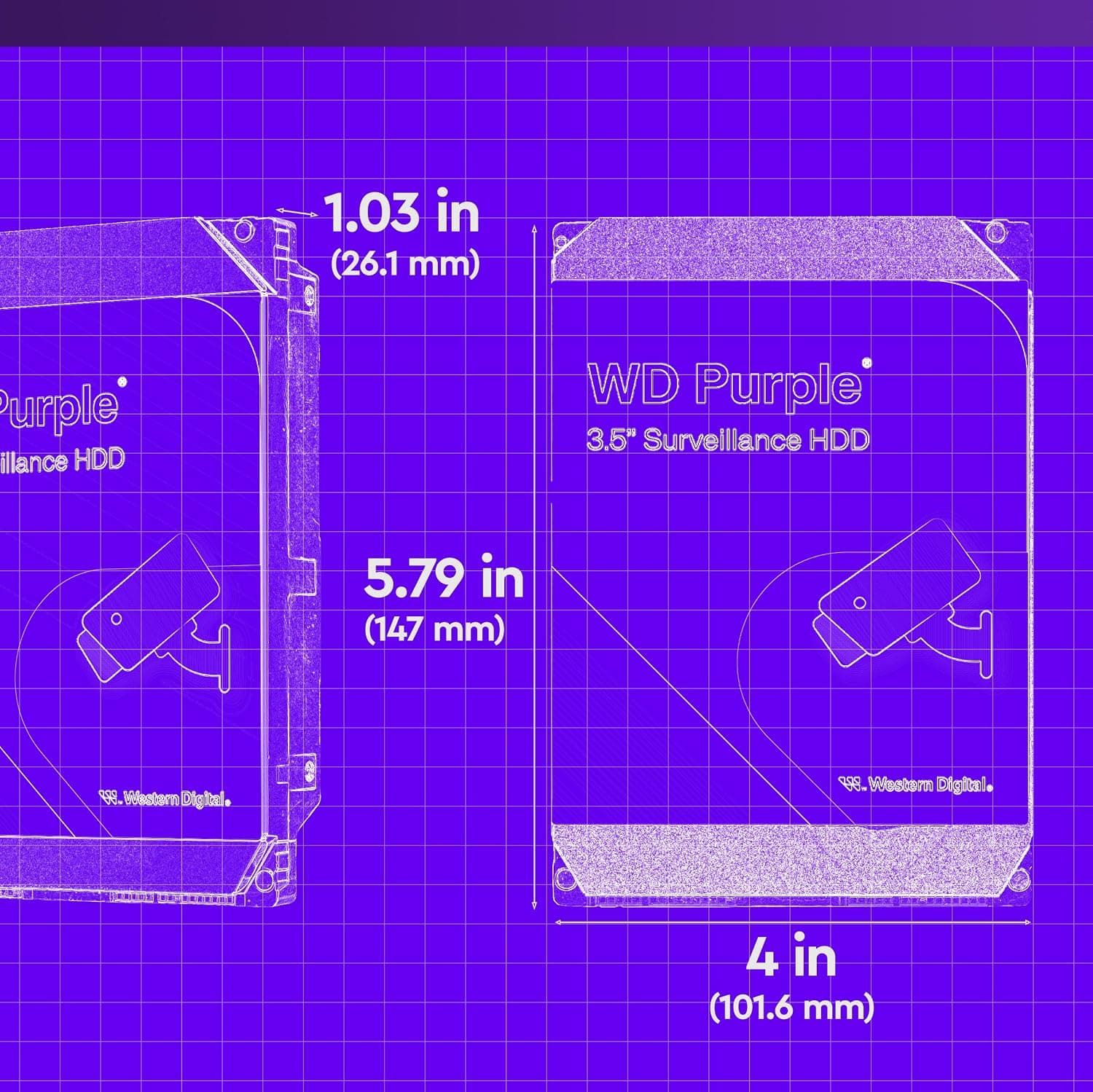 هارد دیسک داخلی نظارتی Western Digital WD Purple ظرفیت 4TB، SATA 6 Gb/s، کش 256 MB، 3.5 اینچ مدل WD43PURZ هارد دیسک داخلی نظارتی Western Digital WD Purple ظرفیت 4TB، SATA 6 Gb/s، کش 256 MB، 3.5 اینچ مدل WD43PURZ