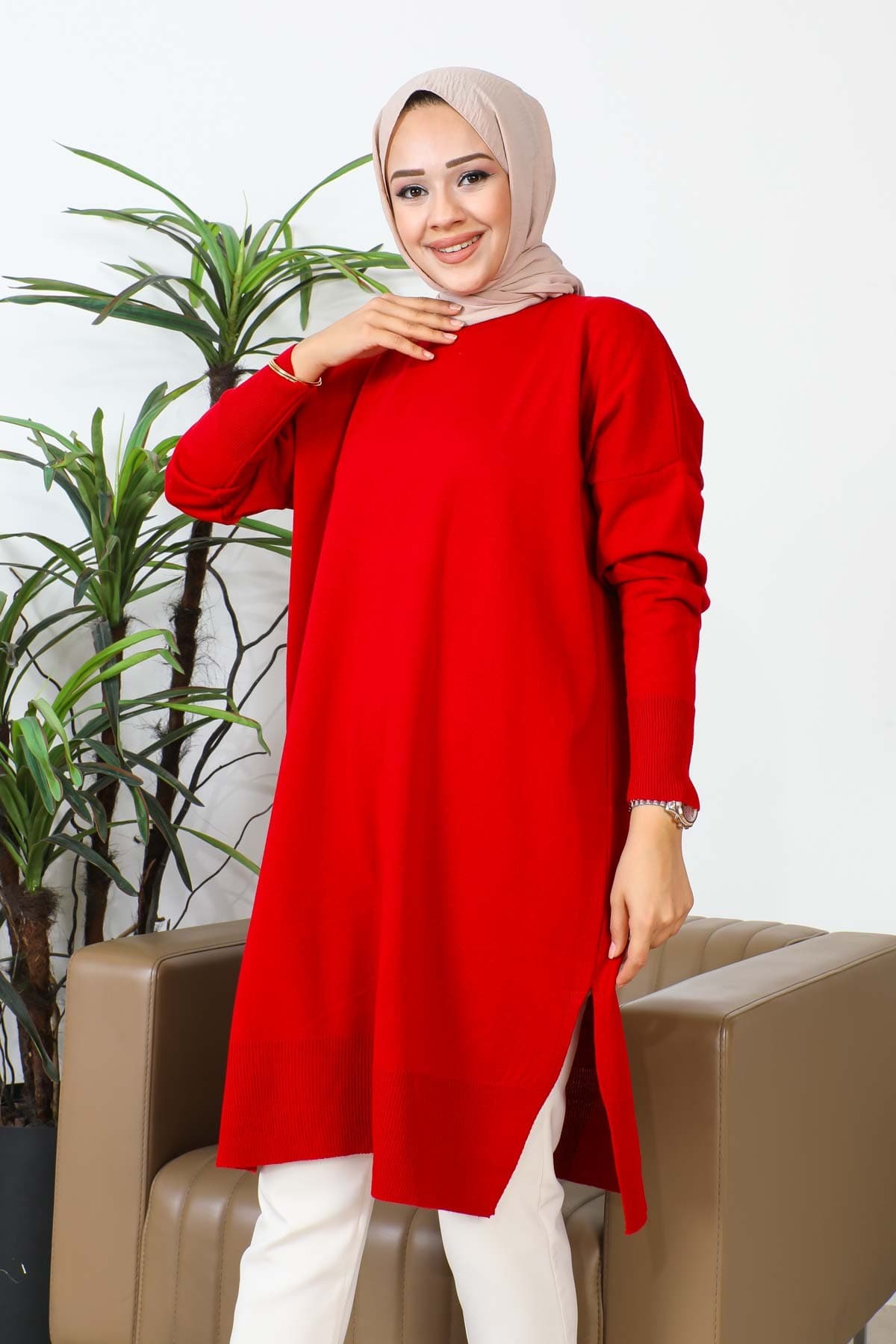 تونیک تریکو زنانه İmajButik بوردو یقه گرد مرسریزه سالاش تونیک تریکو زنانه İmajButik بوردو یقه گرد مرسریزه سالاش