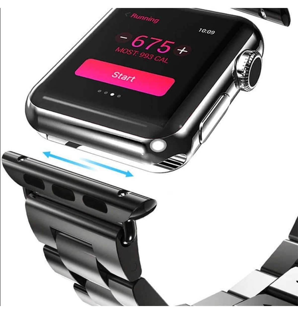 بند Fibaks کلیپسی فولادی ضدزنگ سازگار با Apple Watch 46mm 49/45/44 MM بند Fibaks کلیپسی فولادی ضدزنگ سازگار با Apple Watch 46mm 49/45/44 MM