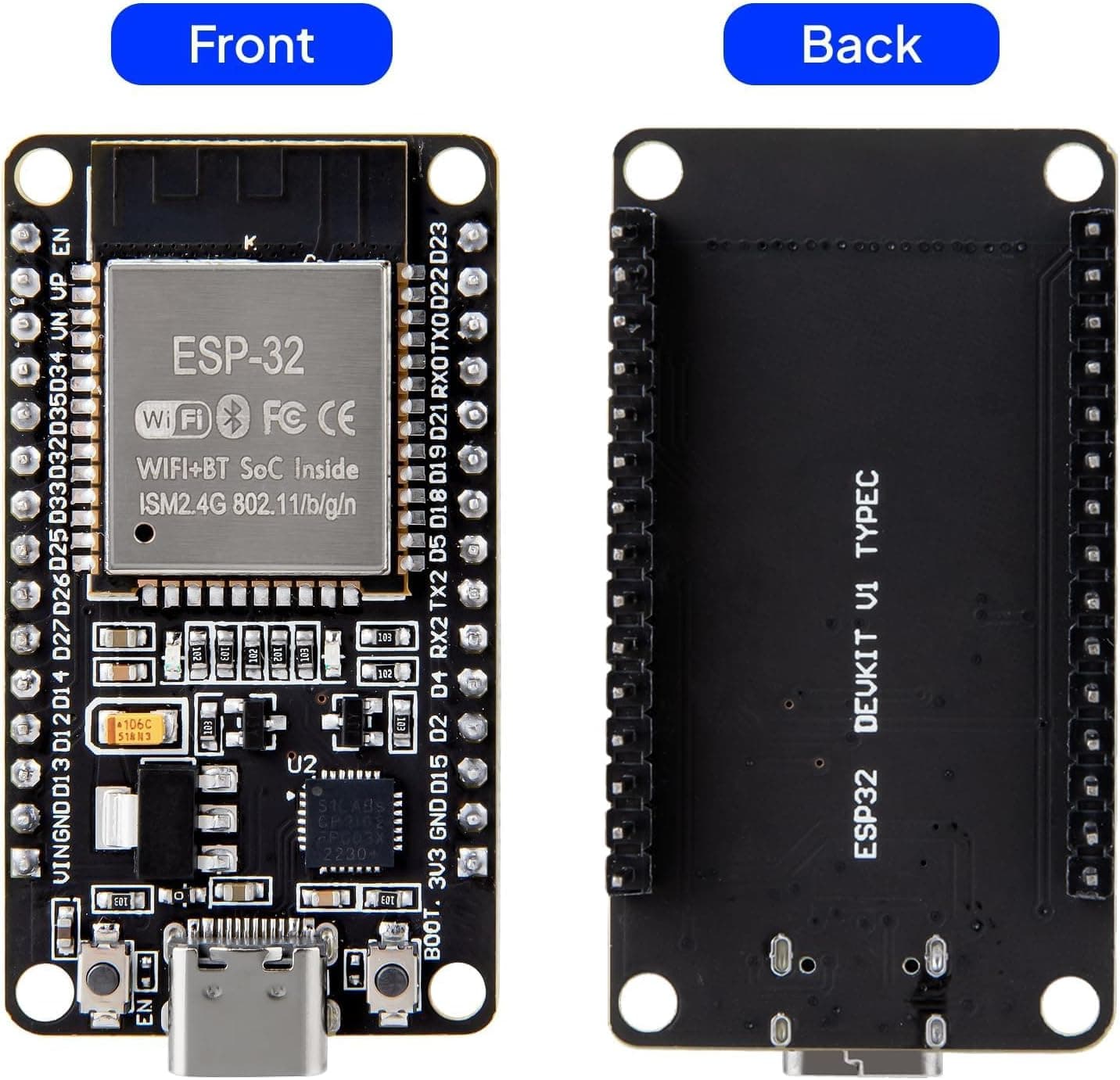 برد توسعه ELEGOO ESP-32 با رابط USB Type-C 3pcs برد توسعه ELEGOO ESP-32 با رابط USB Type-C 3pcs