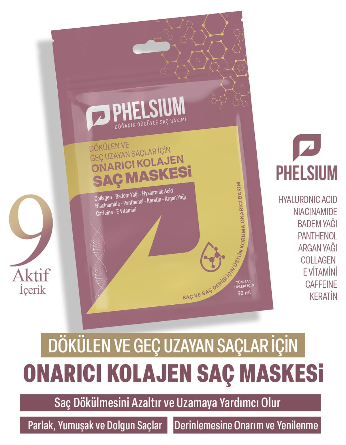ماسک مو PHELSİUM کلاژن برای موهای ریزشی تغذیهکننده و ترمیمکننده ماسک مو PHELSİUM کلاژن برای موهای ریزشی تغذیهکننده و ترمیمکننده