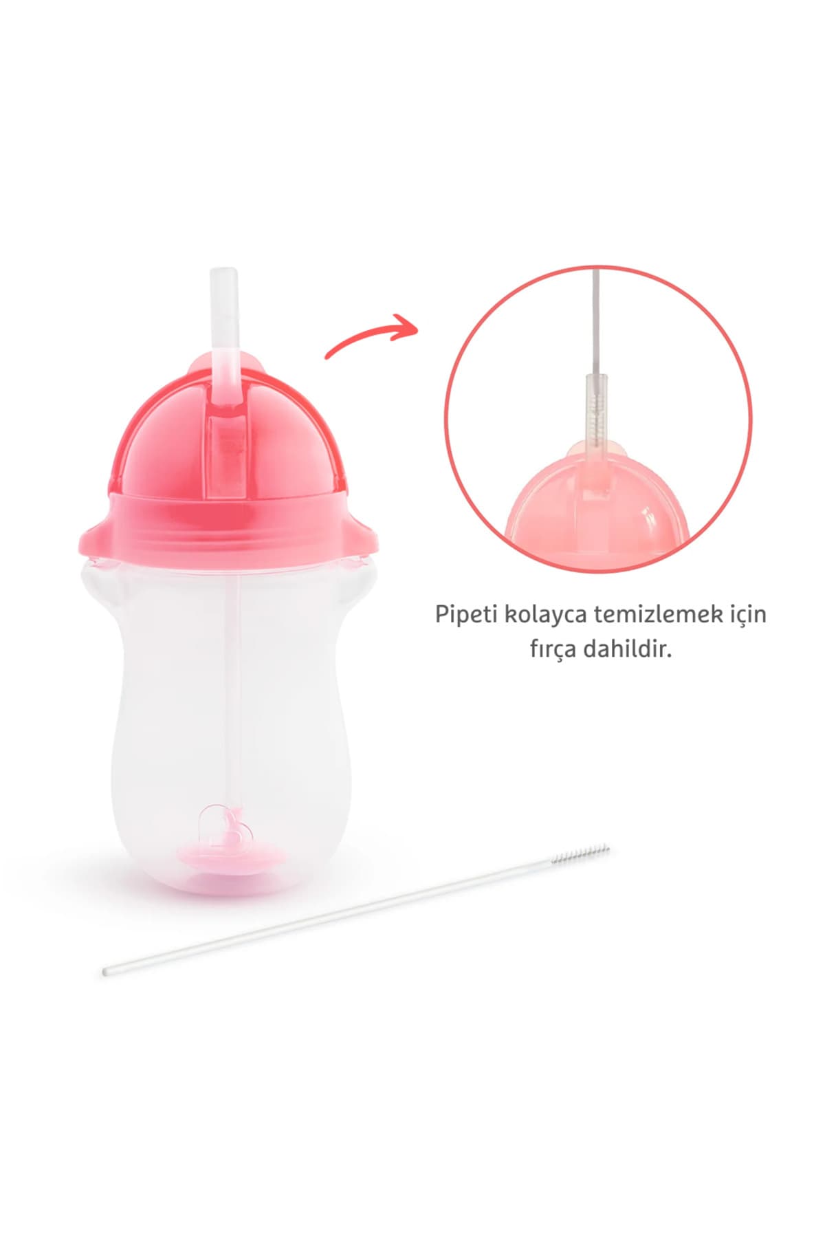 لیوان آموزشی کودک Munchkin دارای نی و قفل کلیکی، 12 ماهه، 296ml، صورتی، 1 عدد لیوان آموزشی کودک Munchkin دارای نی و قفل کلیکی، 12 ماهه، 296ml، صورتی، 1 عدد