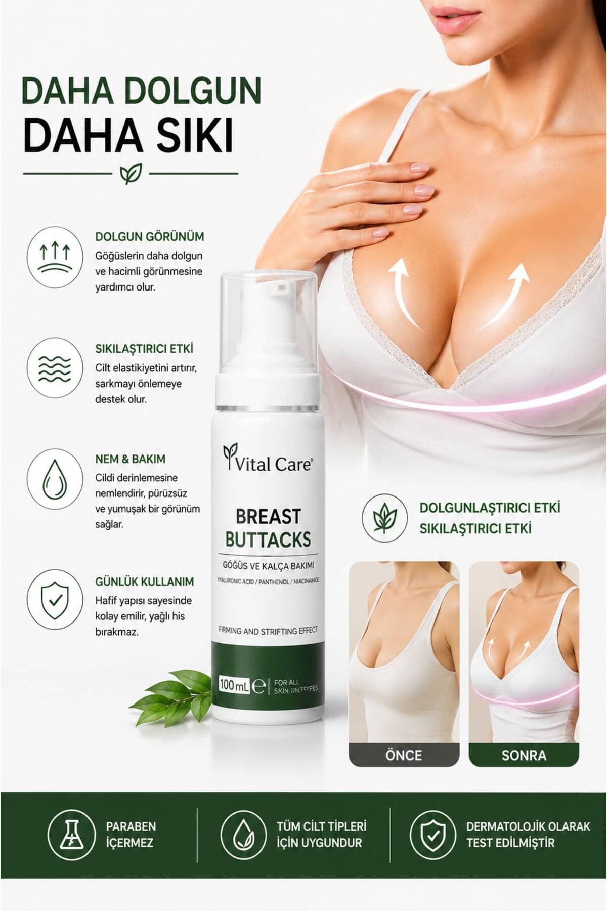 کرم Vital care سینه و باسن بزرگکننده و سفتکننده رفع ترک و شلی 100ml کرم Vital care سینه و باسن بزرگکننده و سفتکننده رفع ترک و شلی 100ml