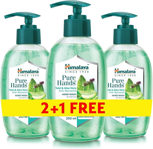 مایع دستشویی Himalaya با تولسی و آلوئهورا، ضدباکتری 3x250ml مایع دستشویی Himalaya با تولسی و آلوئهورا، ضدباکتری 3x250ml