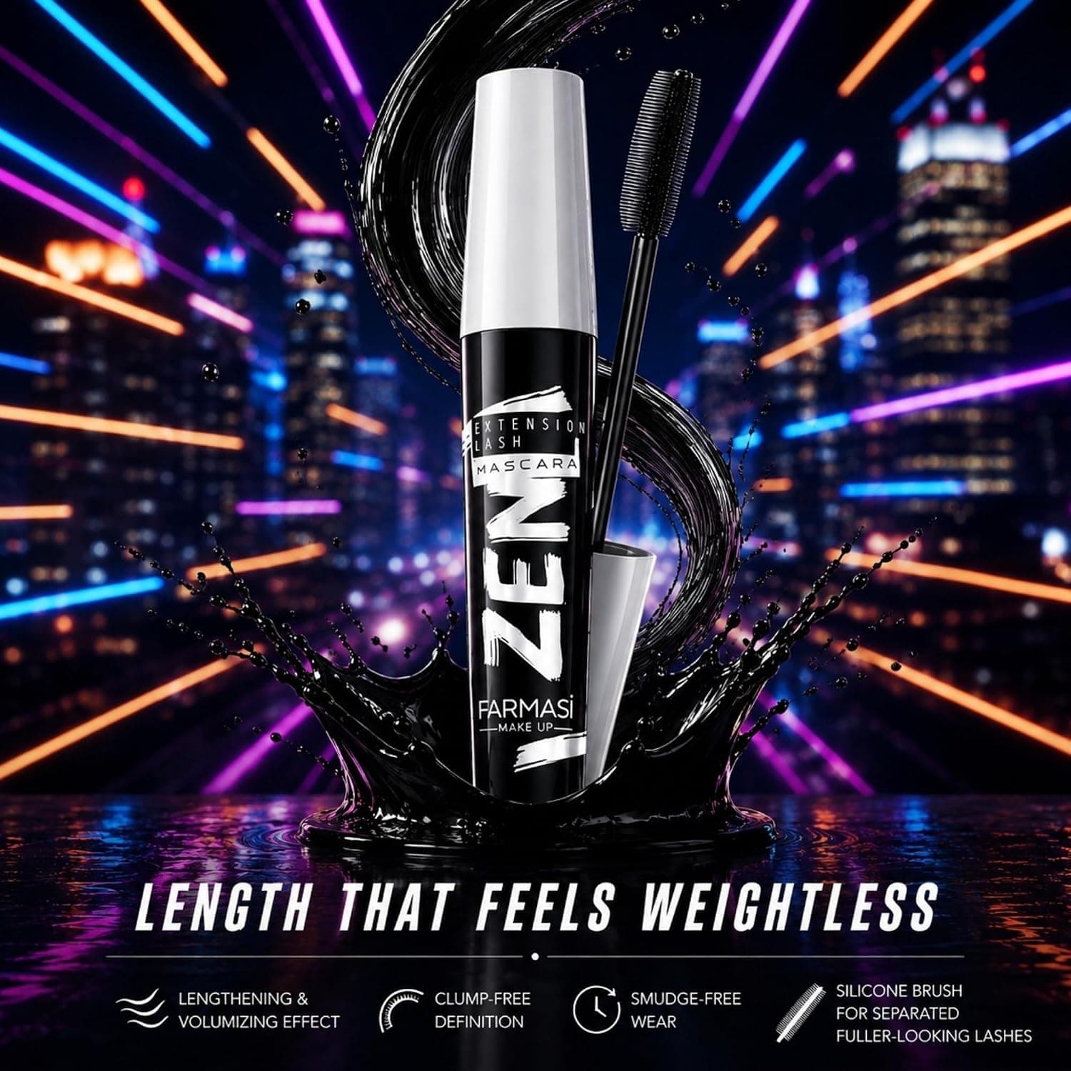 ریمل FARMASi با افزایش طول و حجم مژه Zen Extension 8 ml ریمل FARMASi با افزایش طول و حجم مژه Zen Extension 8 ml
