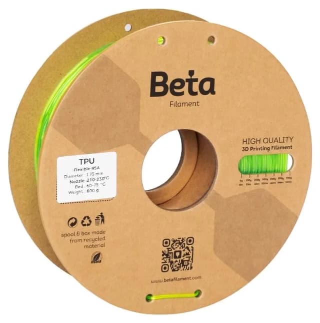فیلامنت Beta Filament TPU 95A سبز شفاف فیلامنت Beta Filament TPU 95A سبز شفاف