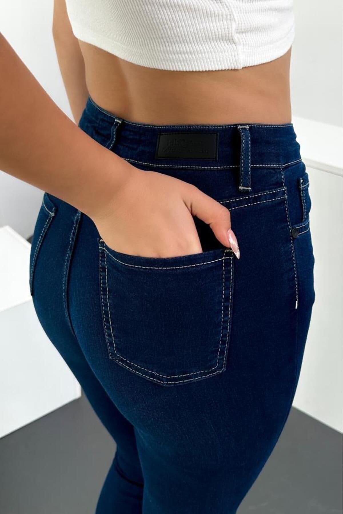 شلوار جین زنانه HLT JEANS آبی سوپر اسکینی فیت کمر بلند کشی مدل JENNİE-B.BLACK-A شلوار جین زنانه HLT JEANS آبی سوپر اسکینی فیت کمر بلند کشی مدل JENNİE-B.BLACK-A