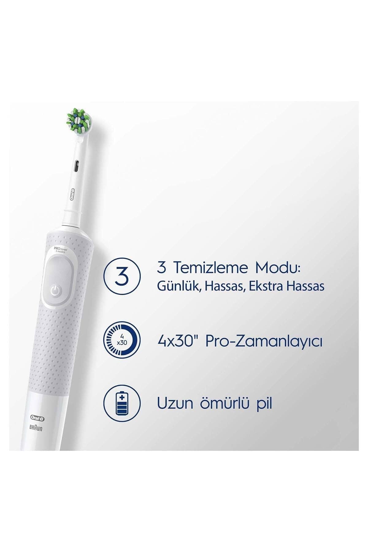 مسواک برقی Oral-B Vitality Pro سفید برای محافظت و تمیزی مسواک برقی Oral-B Vitality Pro سفید برای محافظت و تمیزی