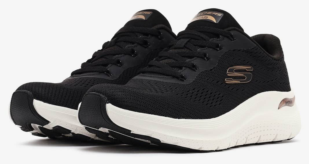 کفش ورزشی زنانه Skechers ARCH FIT 2.0 BIG LEAGUE مشکی/صورتی طلایی مدل 150051TK BKRG کفش ورزشی زنانه Skechers ARCH FIT 2.0 BIG LEAGUE مشکی/صورتی طلایی مدل 150051TK BKRG