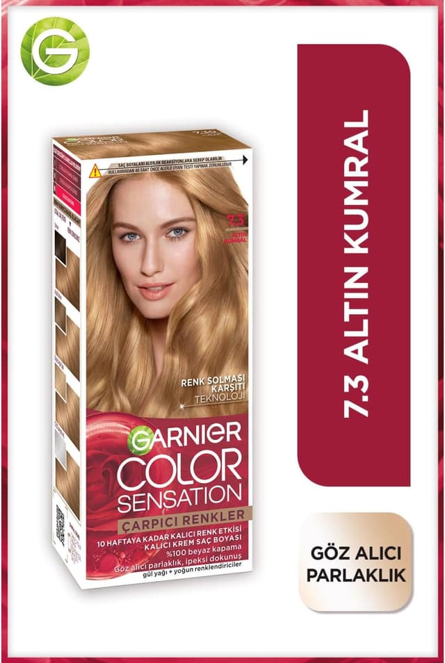 رنگ مو Garnier Çarpıcı Renkler مدل 7.3 طلایی کاستانی رنگ مو Garnier Çarpıcı Renkler مدل 7.3 طلایی کاستانی