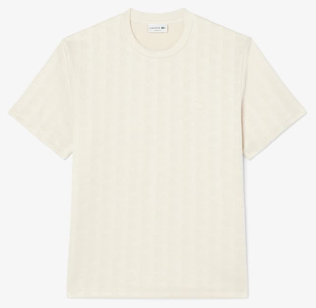 تیشرت مردانه Lacoste فیت کلاسیک یقه گرد مونوگرام کرم تیشرت مردانه Lacoste فیت کلاسیک یقه گرد مونوگرام کرم