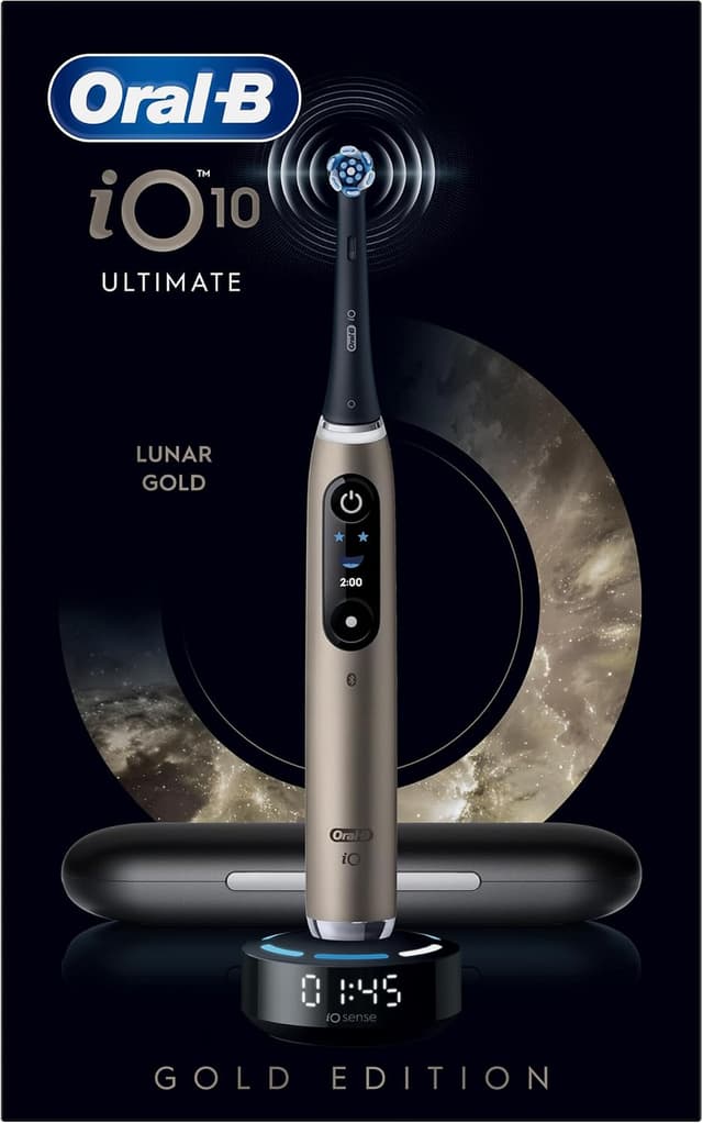 مسواک برقی Oral-B iO10 Gold با 1 سری مسواک، شارژر مغناطیسی سریع، باتری بادوام و کیف مسافرتی شارژر مسواک برقی Oral-B iO10 Gold با 1 سری مسواک، شارژر مغناطیسی سریع، باتری بادوام و کیف مسافرتی شارژر