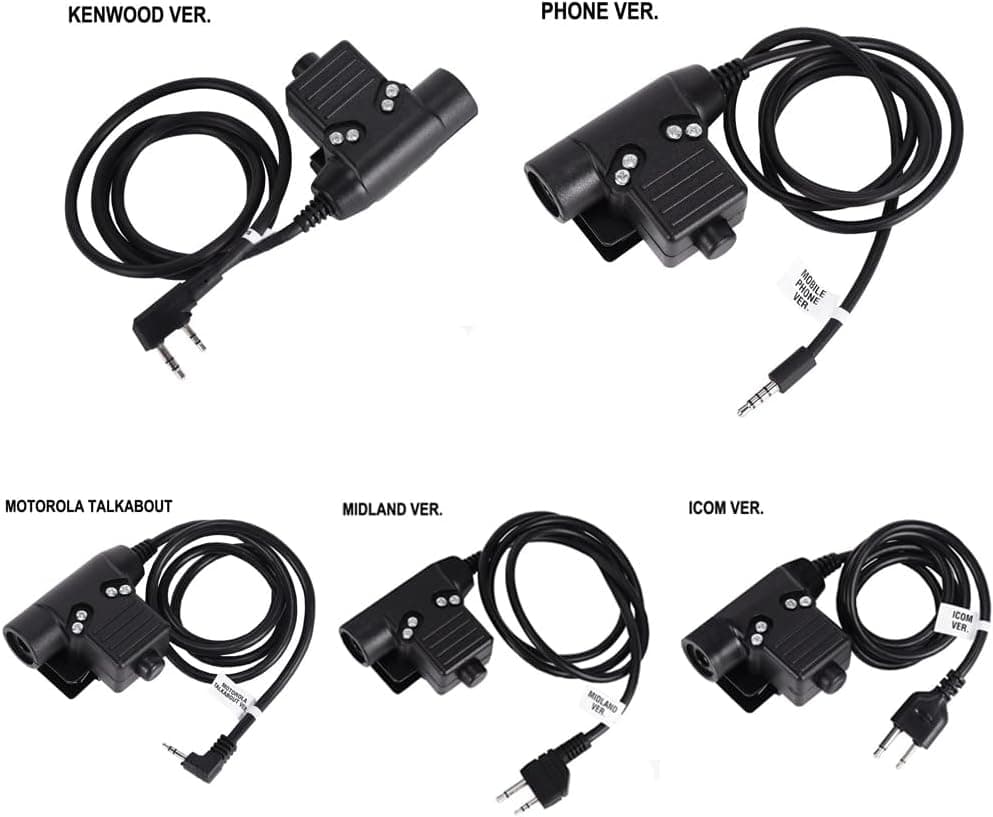 آداپتور نظامی AngelReally برای رادیو Kenwood/Baofeng با PTT، 2 پین 7,0 mm مدل U94 آداپتور نظامی AngelReally برای رادیو Kenwood/Baofeng با PTT، 2 پین 7,0 mm مدل U94