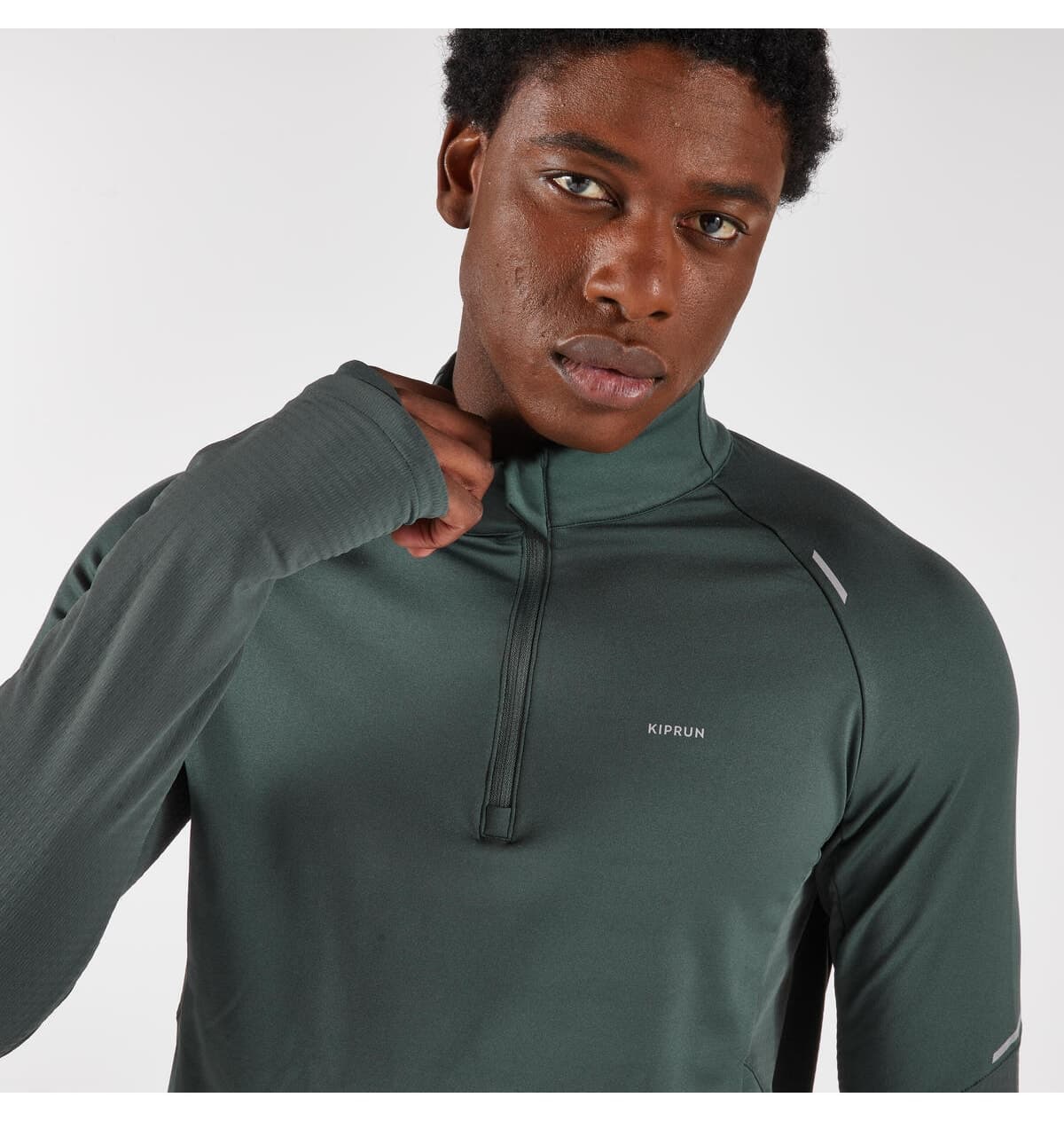 تیشرت دویدن مردانه Decathlon Kiprun آستین بلند خاکی مدل Run 500 Warm تیشرت دویدن مردانه Decathlon Kiprun آستین بلند خاکی مدل Run 500 Warm