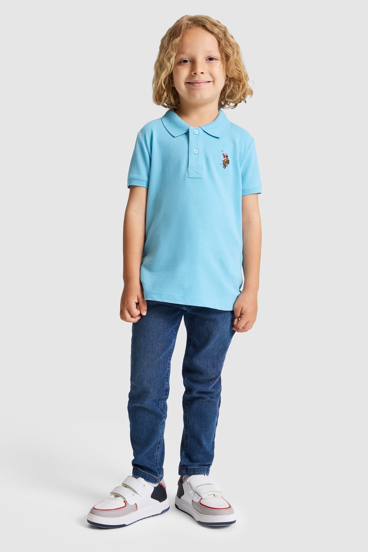 تیشرت پسرانه U.S. Polo Assn. یقه پولو ساده آبی مدل 50325608-VR007 تیشرت پسرانه U.S. Polo Assn. یقه پولو ساده آبی مدل 50325608-VR007