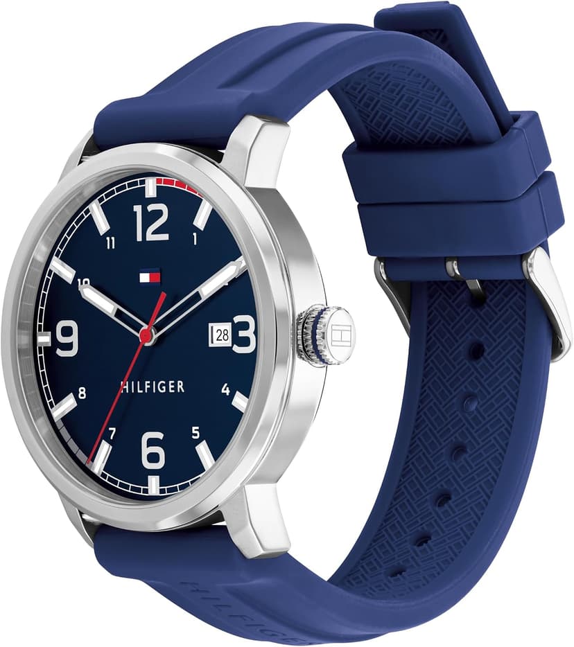 ساعت مردانه Tommy Hilfiger آنالوگ سه عقربه با تقویم بند سیلیکونی Essential ساعت مردانه Tommy Hilfiger آنالوگ سه عقربه با تقویم بند سیلیکونی Essential