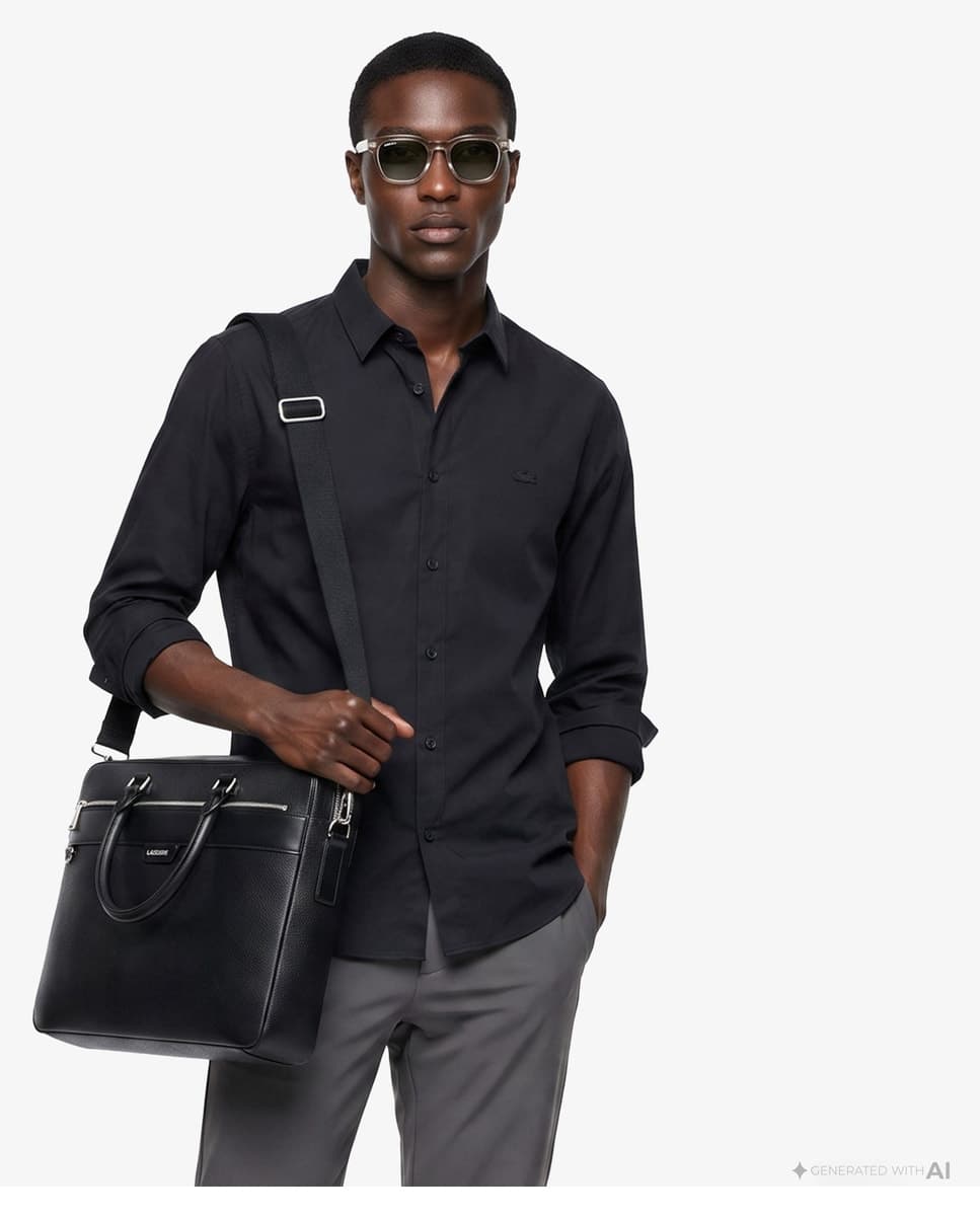 پیراهن مردانه Lacoste فیت اسلیم مشکی پیراهن مردانه Lacoste فیت اسلیم مشکی