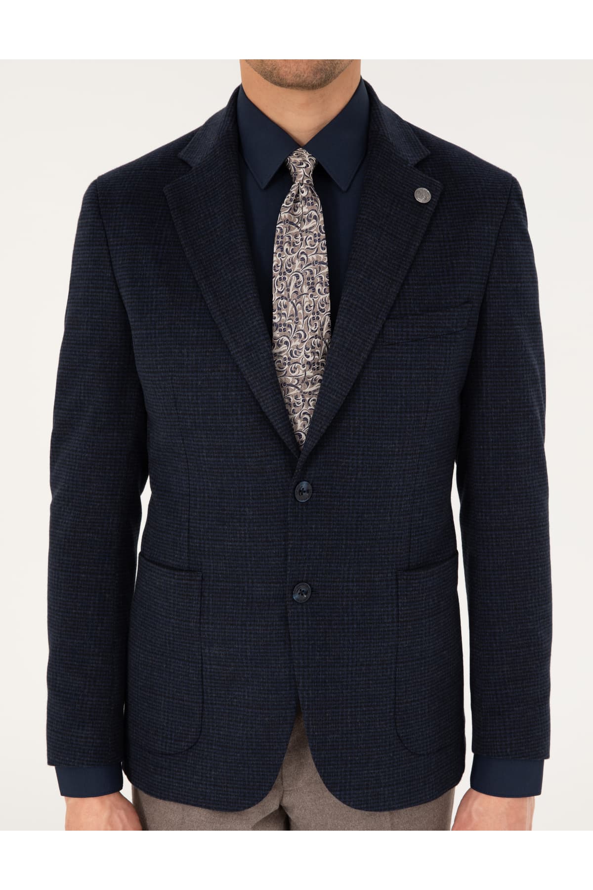 کت مردانه Pierre Cardin سرمهای اکسترا Slim Fit مدل 50296407-VR033 کت مردانه Pierre Cardin سرمهای اکسترا Slim Fit مدل 50296407-VR033