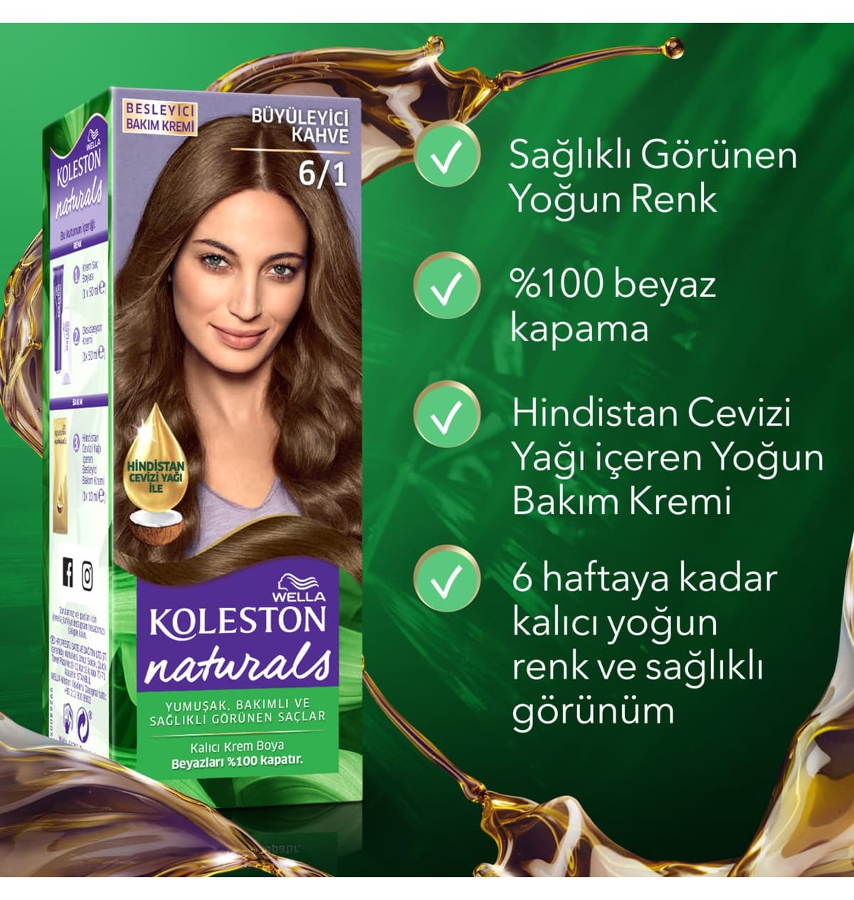 رنگ مو زنانه Wella قهوهای جذاب Koleston Naturals مدل 6/1 رنگ مو زنانه Wella قهوهای جذاب Koleston Naturals مدل 6/1