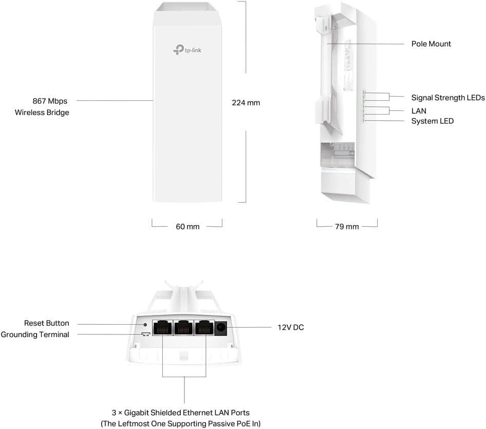 پل شبکه بیسیم TP-Link سفید با فرکانس 5 GHz و سرعت 867 Mbps مدل EAP211-Bridge KIT پل شبکه بیسیم TP-Link سفید با فرکانس 5 GHz و سرعت 867 Mbps مدل EAP211-Bridge KIT