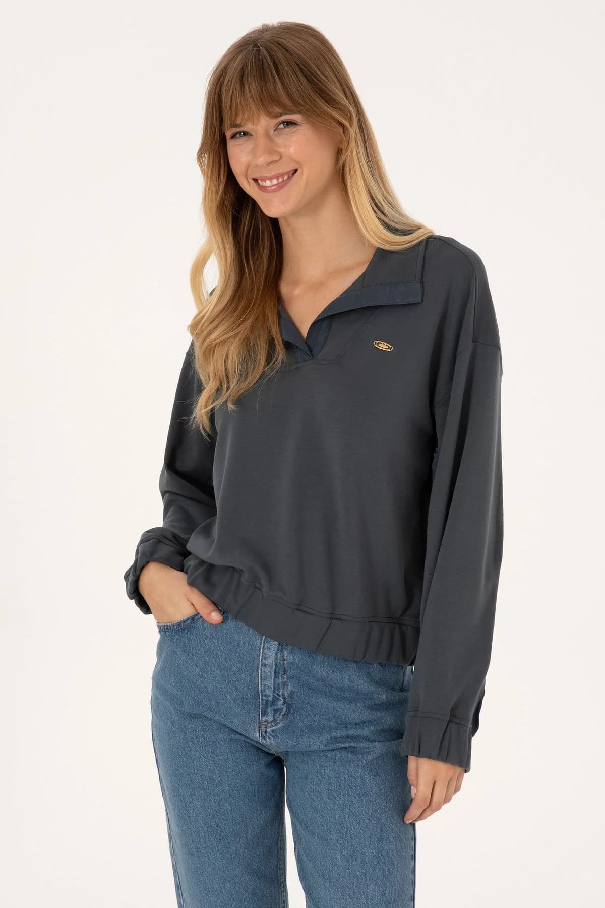 سویشرت زنانه U.S. Polo Assn. آنتراسیت یقه ایستاده مدل 50309429-VR006 سویشرت زنانه U.S. Polo Assn. آنتراسیت یقه ایستاده مدل 50309429-VR006