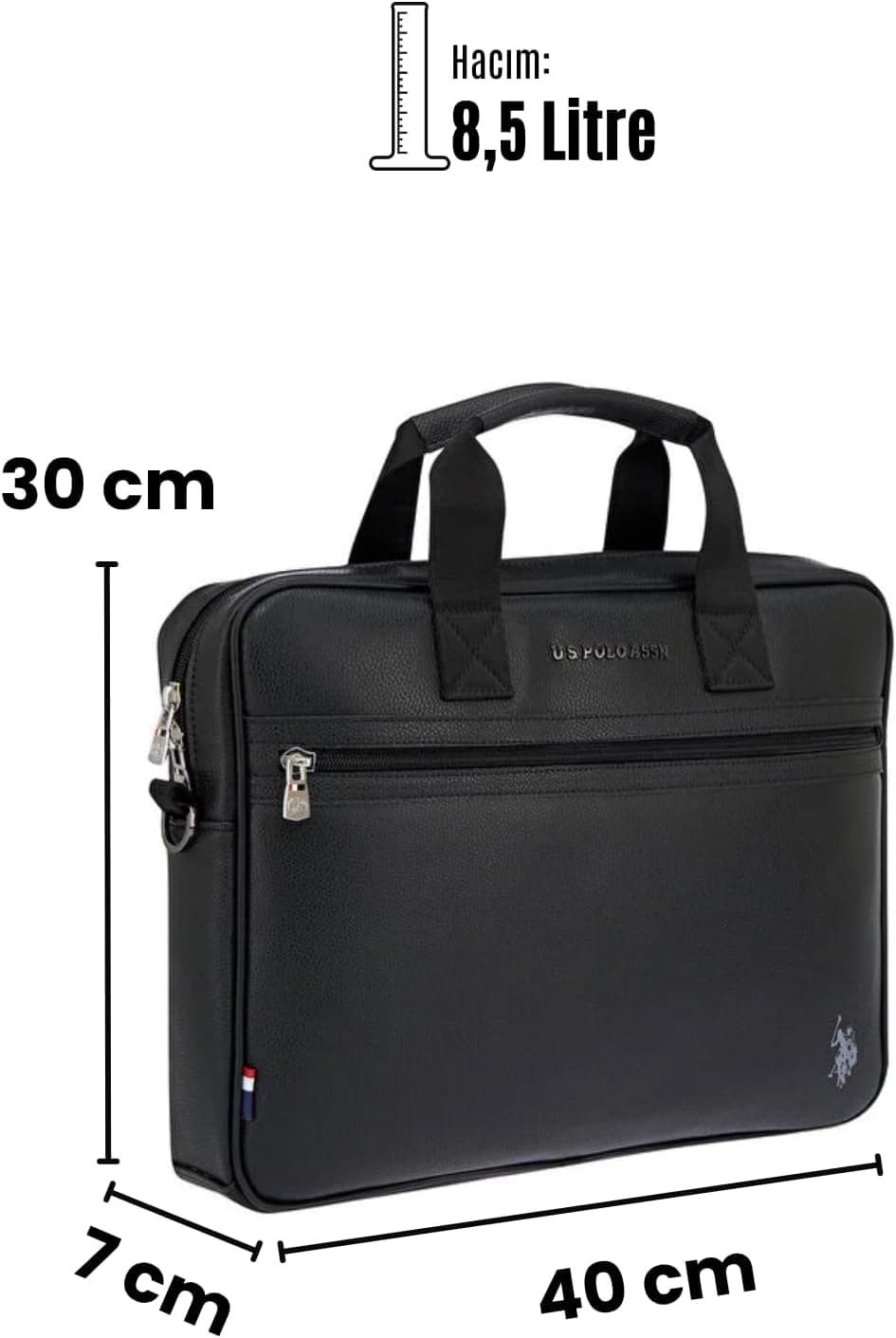 کیف لپتاپ و اسناد دوشی U.S. POLO ASSN مشکی مدل 25029-25030 کیف لپتاپ و اسناد دوشی U.S. POLO ASSN مشکی مدل 25029-25030