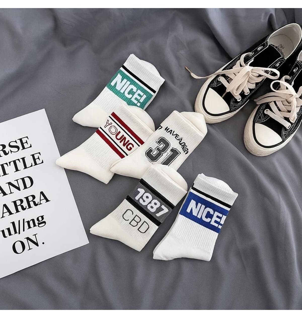 جوراب تنیس یونیسکس Sky Socks طرحدار بسته اقتصادی 5 تایی Nice Çemberli جوراب تنیس یونیسکس Sky Socks طرحدار بسته اقتصادی 5 تایی Nice Çemberli