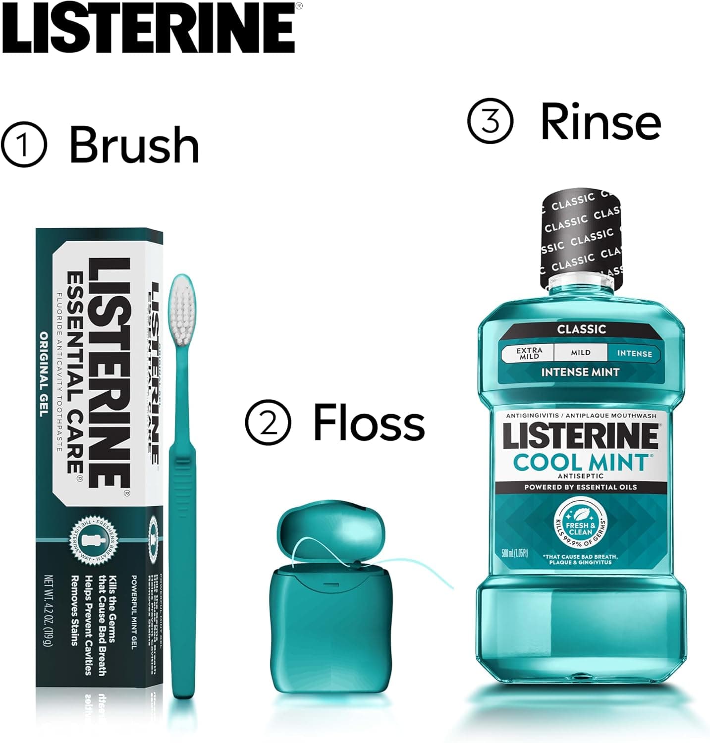 خمیردندان Listerine Essential Care فلوراید طعم نعناعی 4.2 oz 6 Pack خمیردندان Listerine Essential Care فلوراید طعم نعناعی 4.2 oz 6 Pack