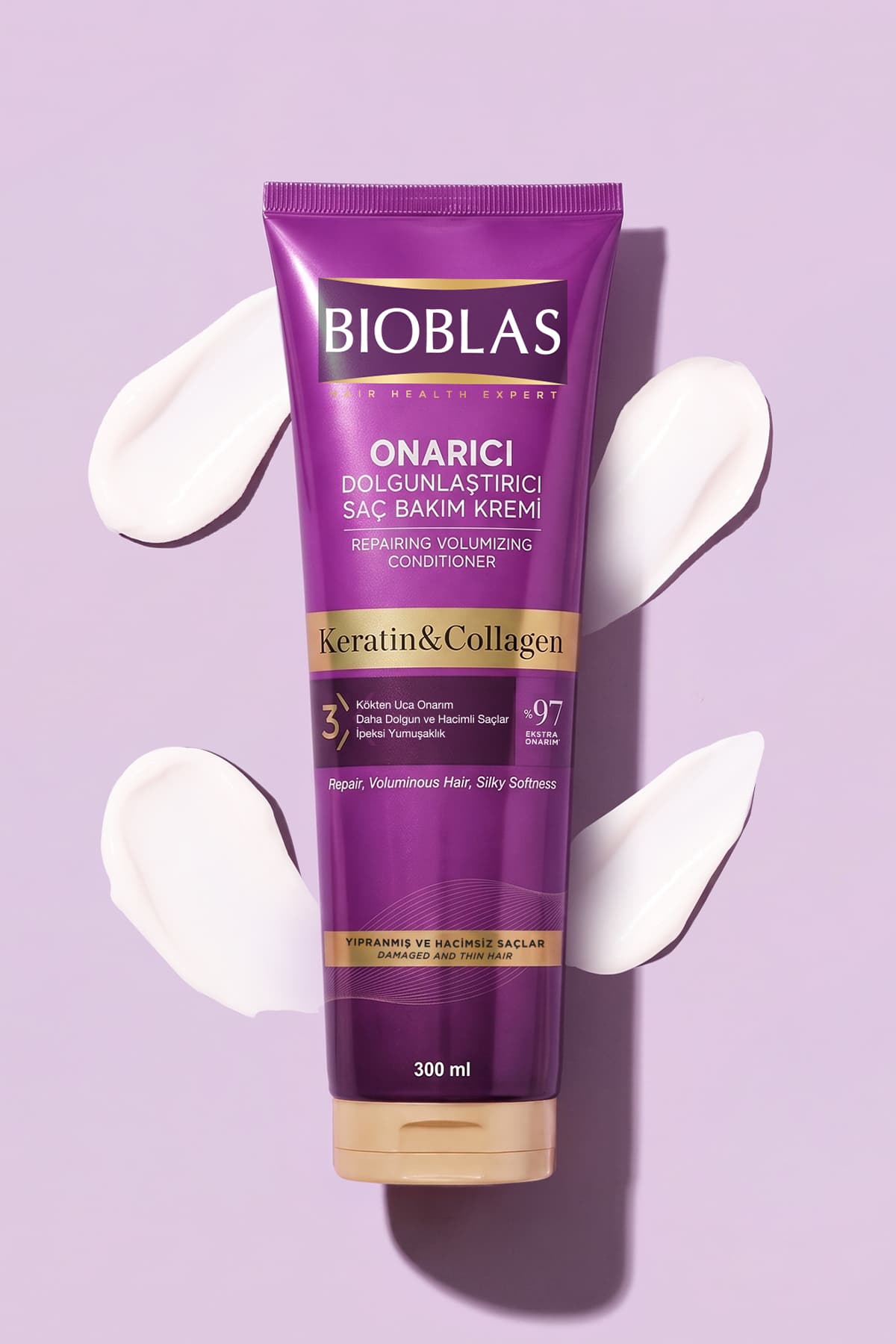 کرم مراقبت مو Bioblas کراتین و کلاژن ترمیمکننده حجمدهنده موهای نازک و آسیبدیده 300ml کرم مراقبت مو Bioblas کراتین و کلاژن ترمیمکننده حجمدهنده موهای نازک و آسیبدیده 300ml