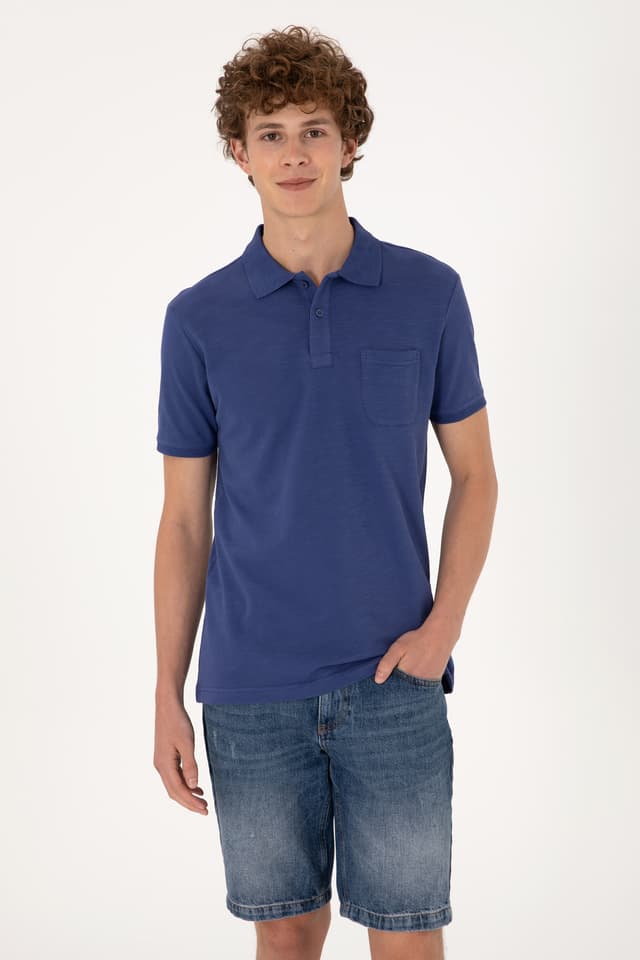 تیشرت مردانه U.S. Polo Assn. اسلیم فیت یقه پولو سرمهای روشن مدل 50299538-VR059 تیشرت مردانه U.S. Polo Assn. اسلیم فیت یقه پولو سرمهای روشن مدل 50299538-VR059