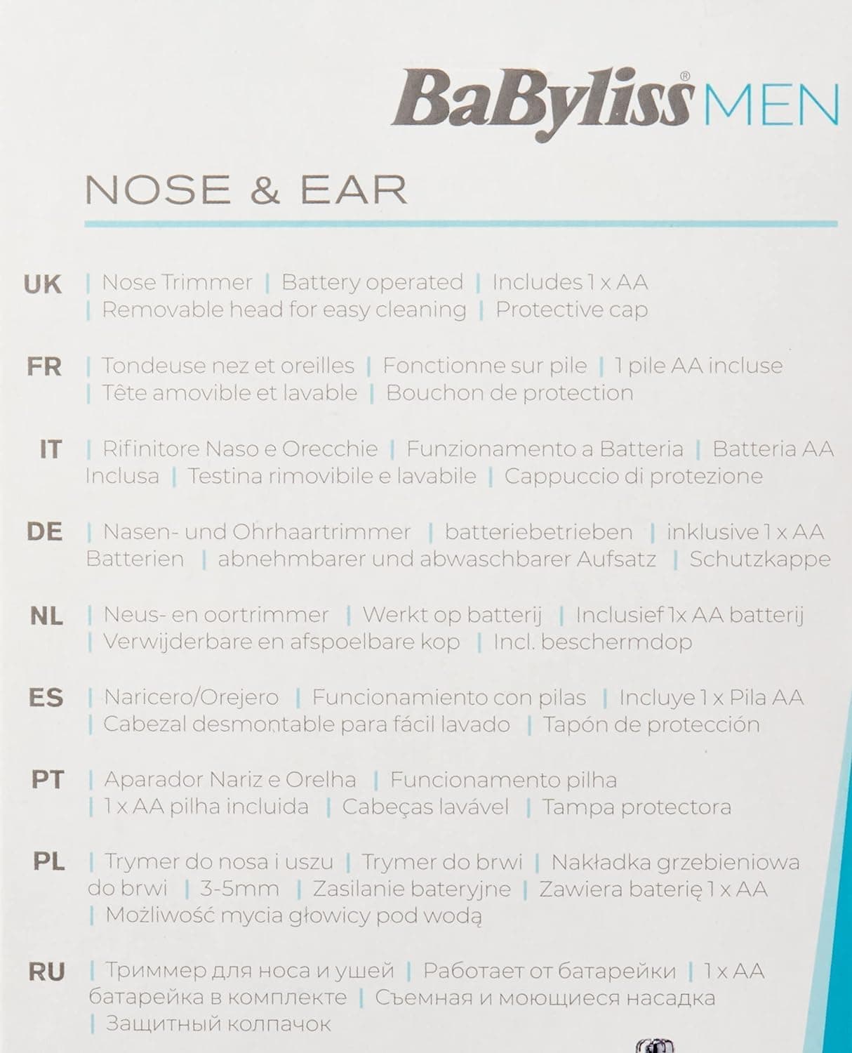 ماشین اصلاح بینی و گوش مردانه BaByliss قابلحمل باتریخور آبی مدل E650SDE ماشین اصلاح بینی و گوش مردانه BaByliss قابلحمل باتریخور آبی مدل E650SDE