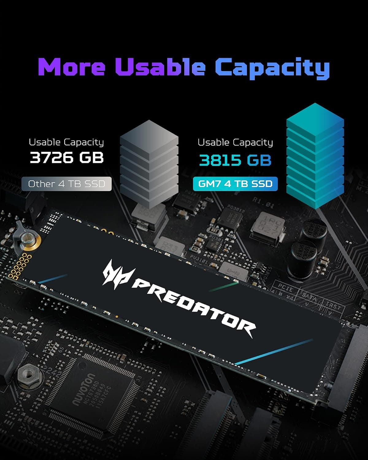 حافظه SSD داخلی لپتاپ، دسکتاپ و PS5 Acer Predator GM7 ظرفیت 2TB، M.2 2280 PCIe Gen4 x4 NVMe 2.0، تا 7200 MB/s، HMB+SLC مدل BL.9BWWR.119 حافظه SSD داخلی لپتاپ، دسکتاپ و PS5 Acer Predator GM7 ظرفیت 2TB، M.2 2280 PCIe Gen4 x4 NVMe 2.0، تا 7200 MB/s، HMB+SLC مدل BL.9BWWR.119