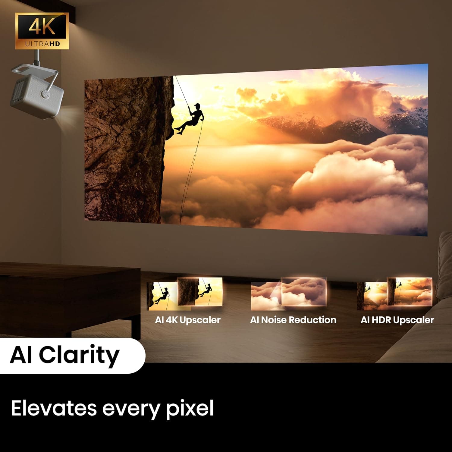 ویدئو پروژکتور هوشمند DLP لیزری Hisense مدل M2 PRO با رزولوشن 4K و HDR، 1300 Lumens، HSR 240Hz و Dolby Vision ویدئو پروژکتور هوشمند DLP لیزری Hisense مدل M2 PRO با رزولوشن 4K و HDR، 1300 Lumens، HSR 240Hz و Dolby Vision