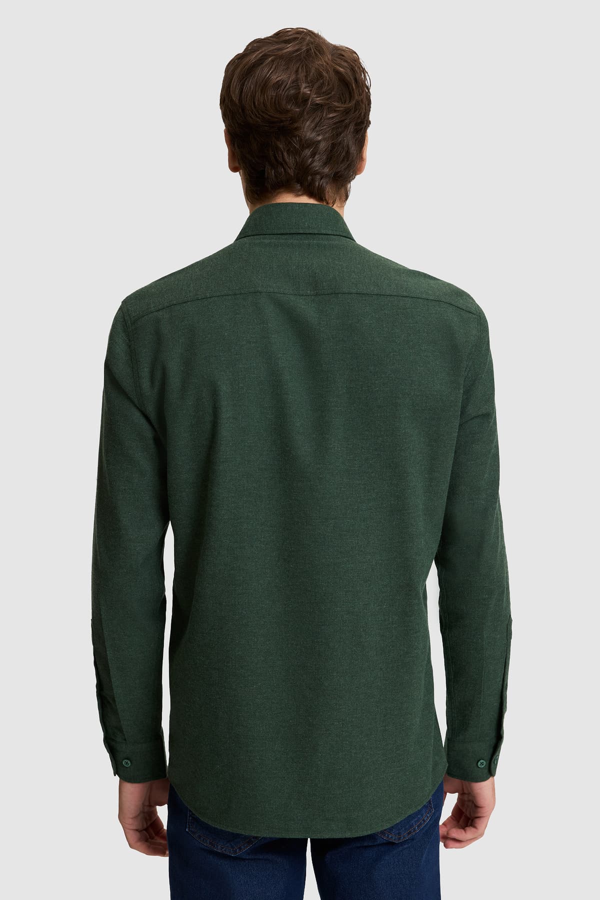 پیراهن مردانه U.S. Polo Assn. سبز تیره اسلیم فیت آستین بلند بیسیک مدل 50332397-VR079 پیراهن مردانه U.S. Polo Assn. سبز تیره اسلیم فیت آستین بلند بیسیک مدل 50332397-VR079